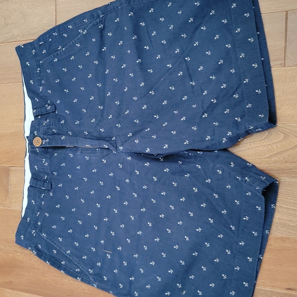 Men's J. Crew Gramercy 9" Shorts Navy anchor‎ print 31 waist